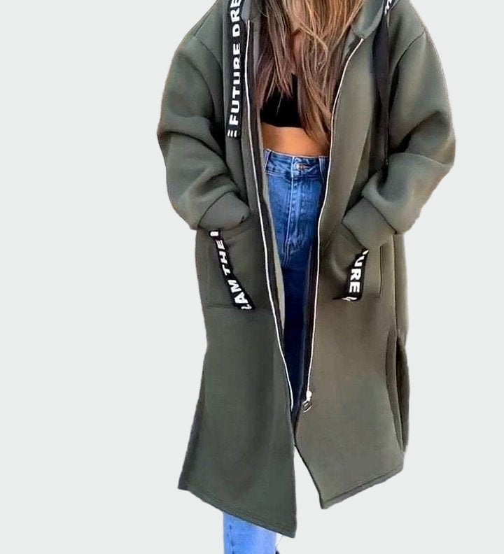 Martina - dlhý kabát s kapucňou