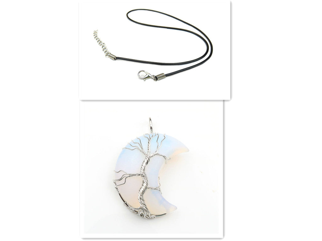 Necklace with Tree of Life Pendant in Moonstone Accessories