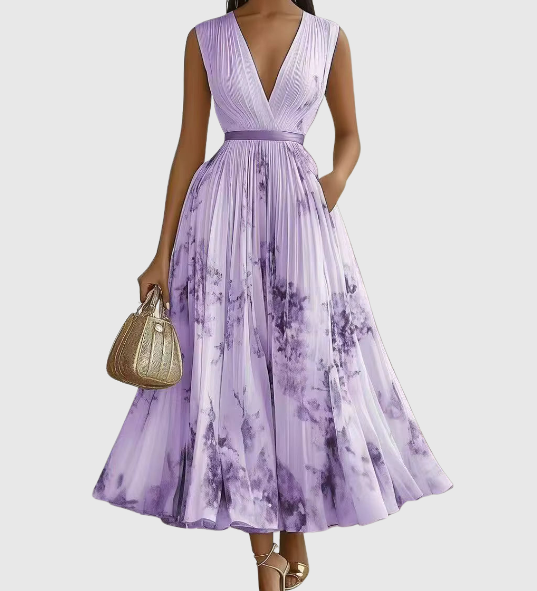 Zuzanna - Elegancka Maxi Sukienka z Faldami