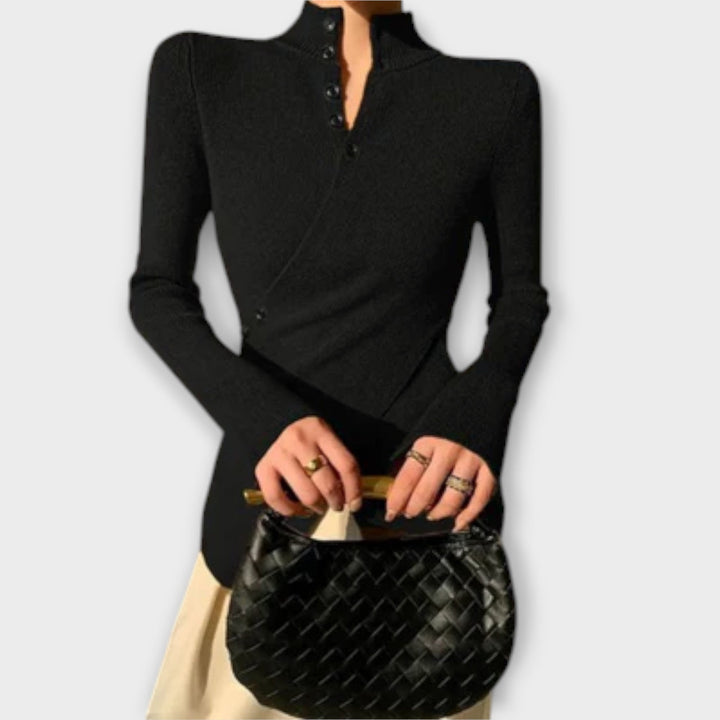 Michiko – elegancki dopasowany sweter dzianinowy Slim Fit