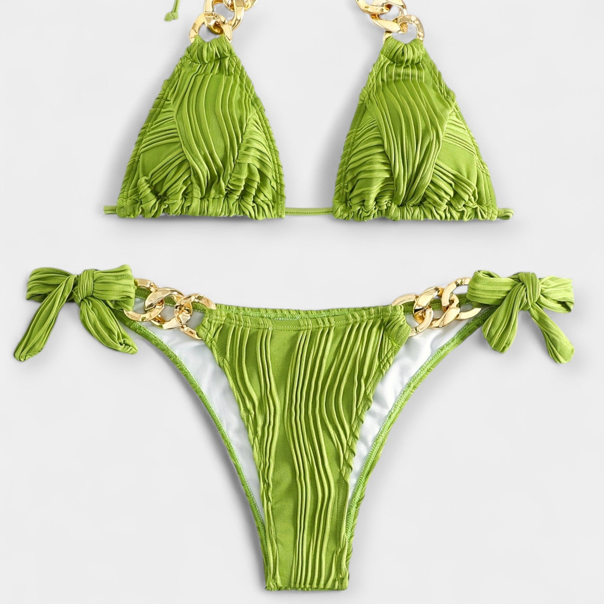 Pruhovaný bikiny set s švami