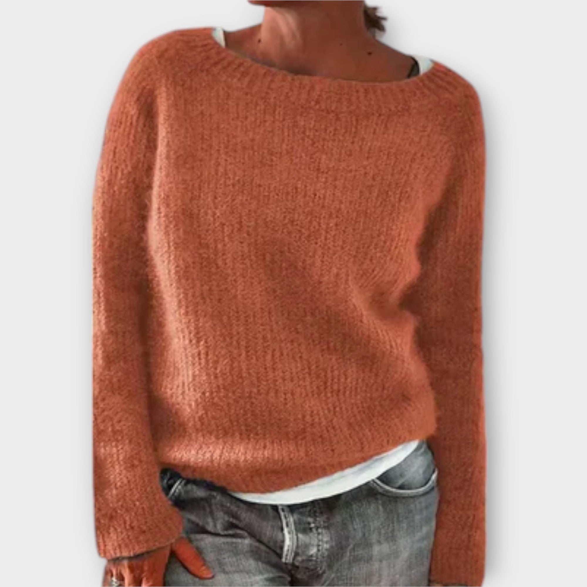 Regine – jednokolorowy sweter damski
