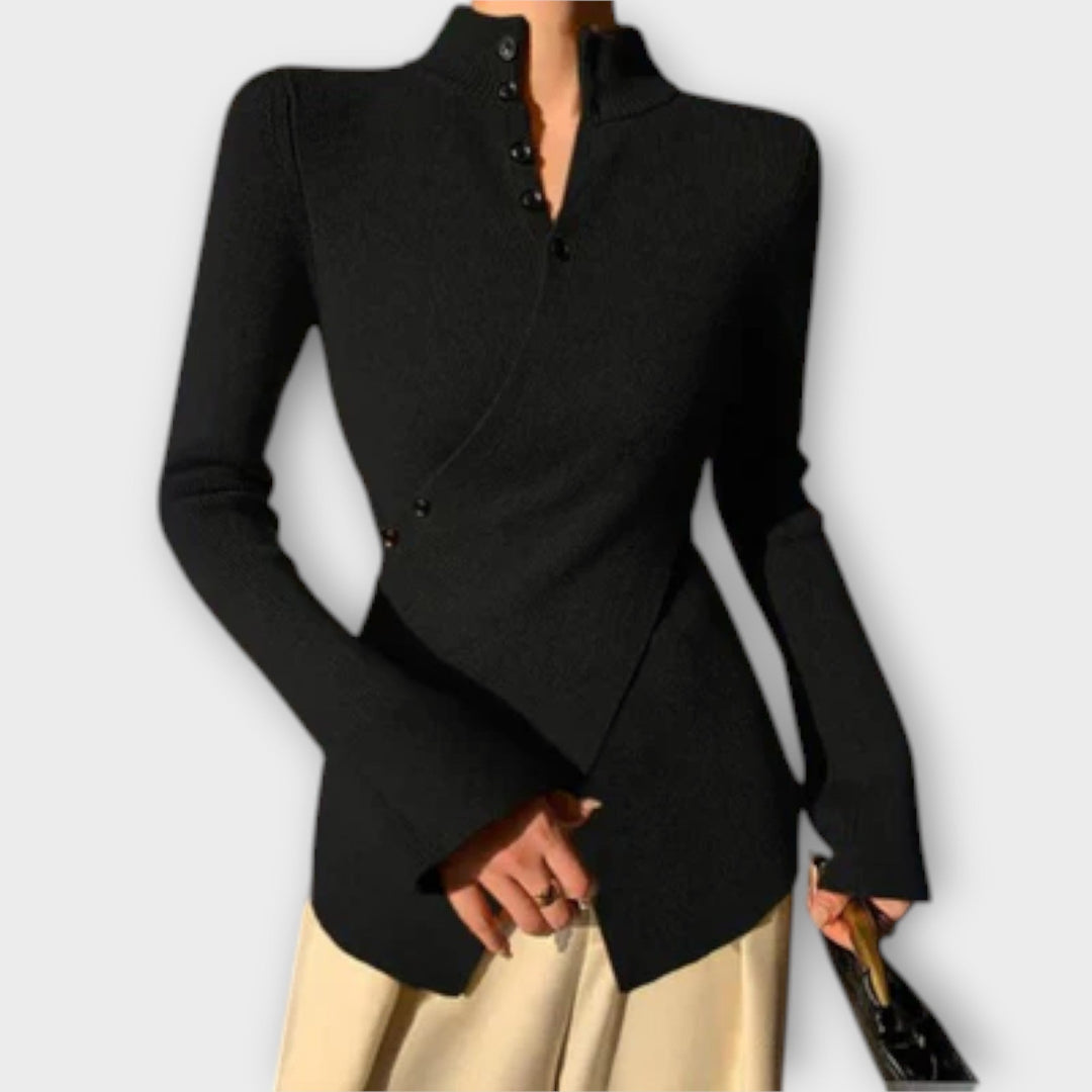 Michiko – elegancki dopasowany sweter dzianinowy Slim Fit