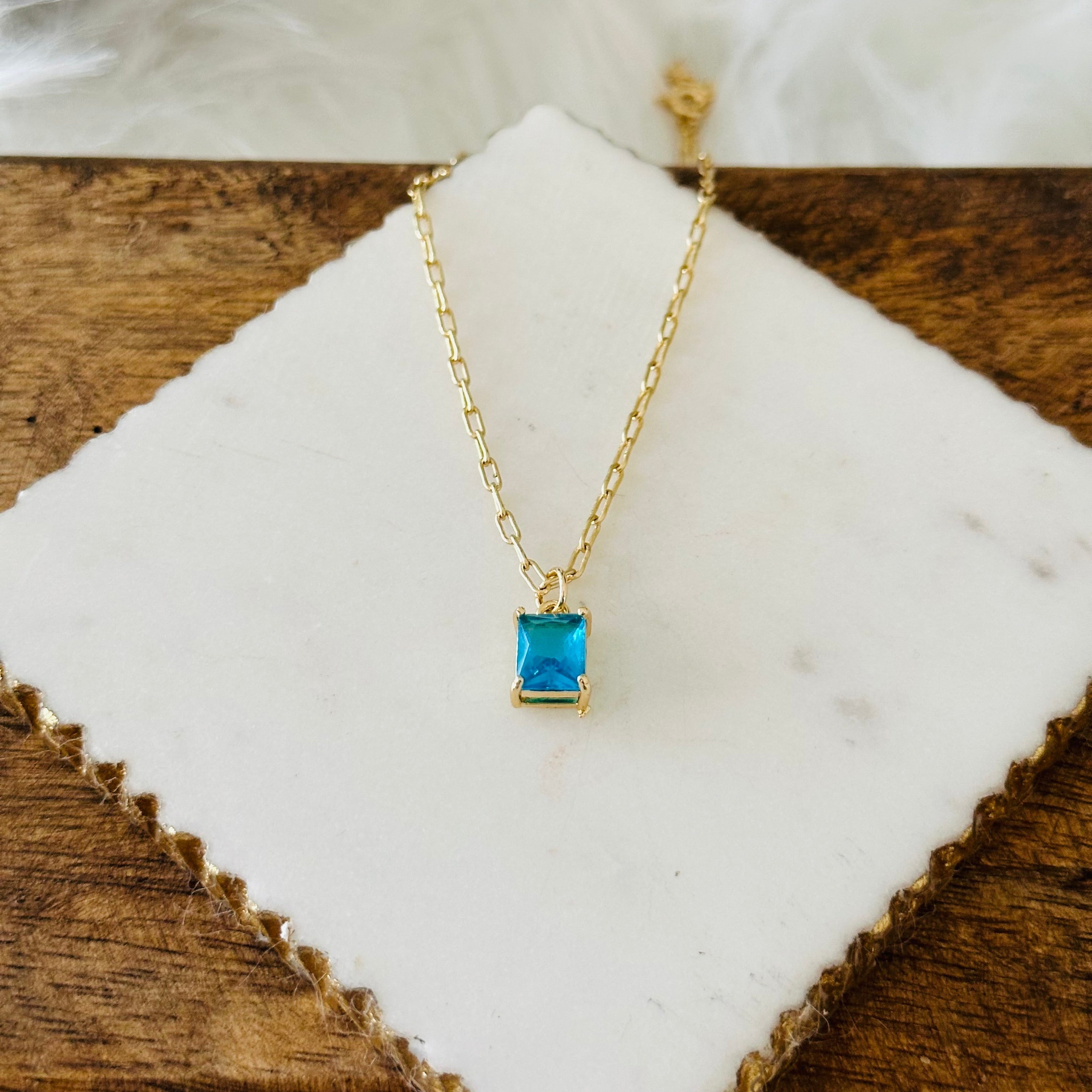 Necklace with Emerald Cut Pendant