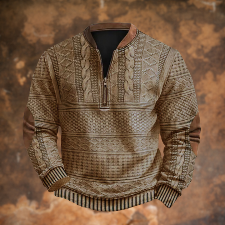 Anton – męski sweter z półzamkiem i stylowymi detalami
