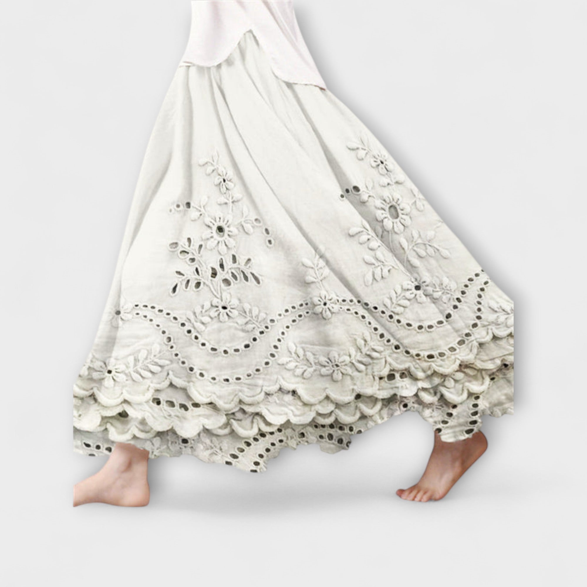 Mavie – Bestickter Maxirock Im Boho-Stil