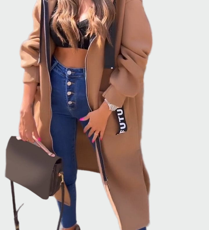 Martina - dlhý kabát s kapucňou