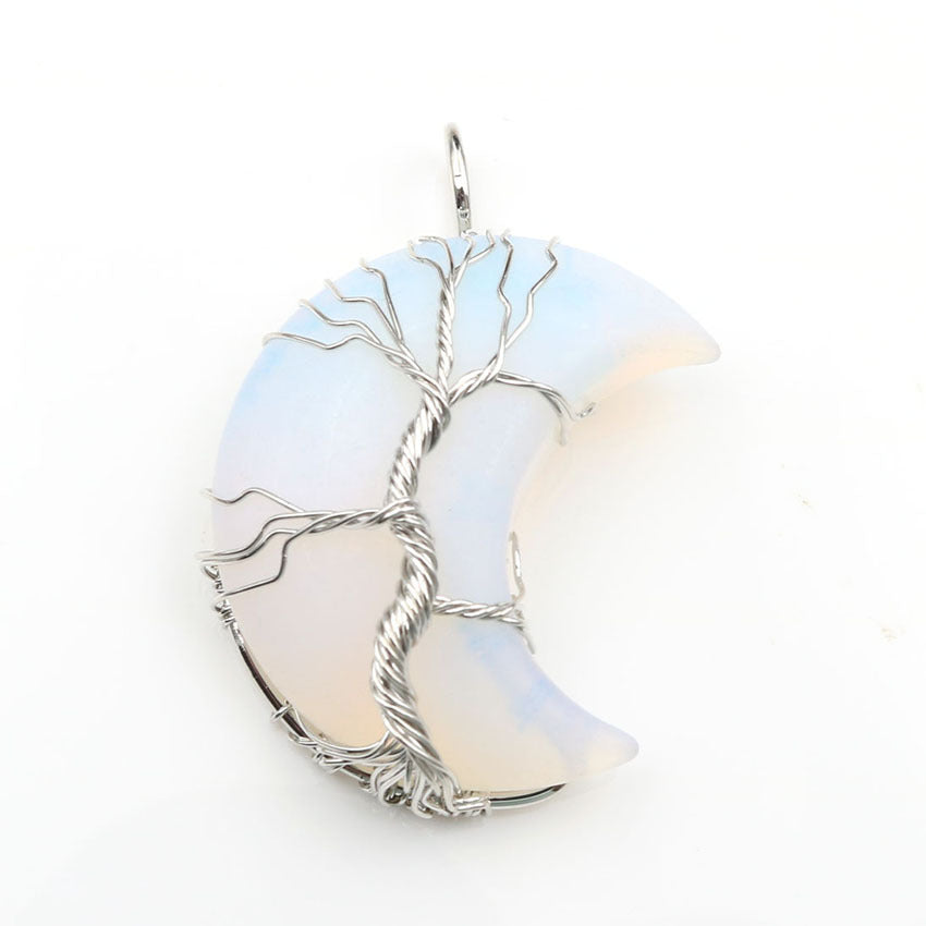 Necklace with Tree of Life Pendant in Moonstone Accessories