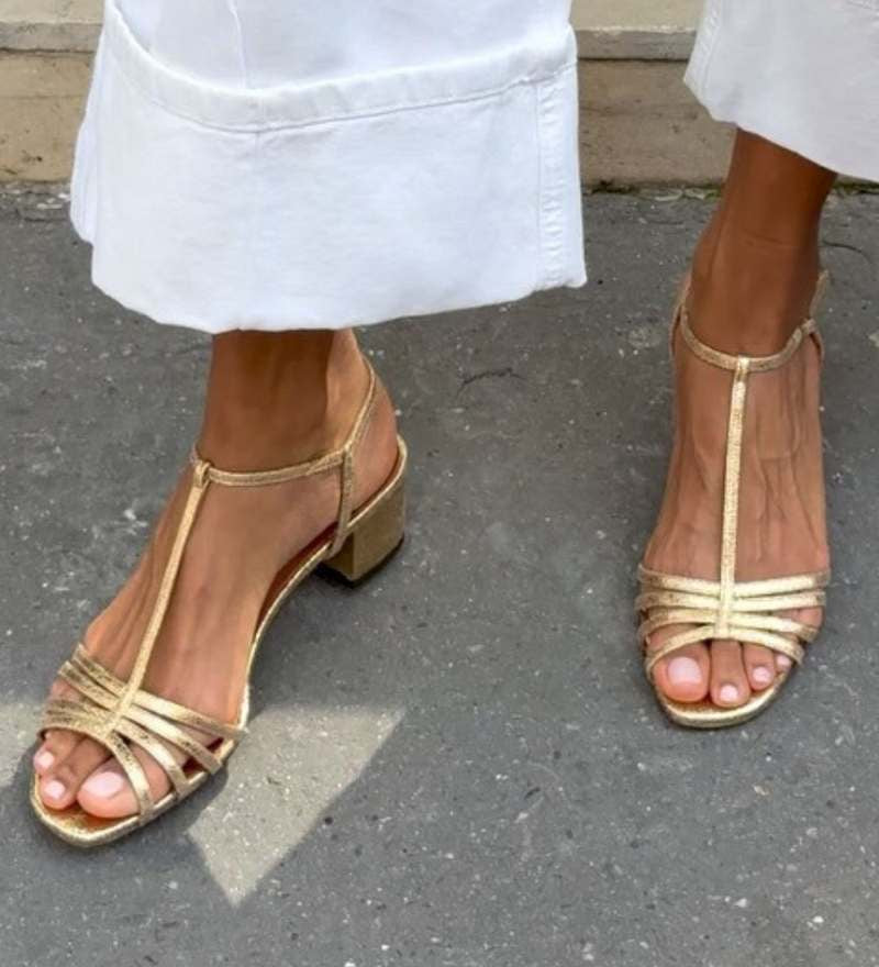 Allegra | Złote Sandały Codzienna Elegancja