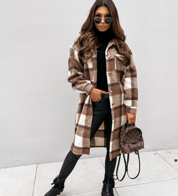 Kaitlyn™ - Karierter Longline-Jacke