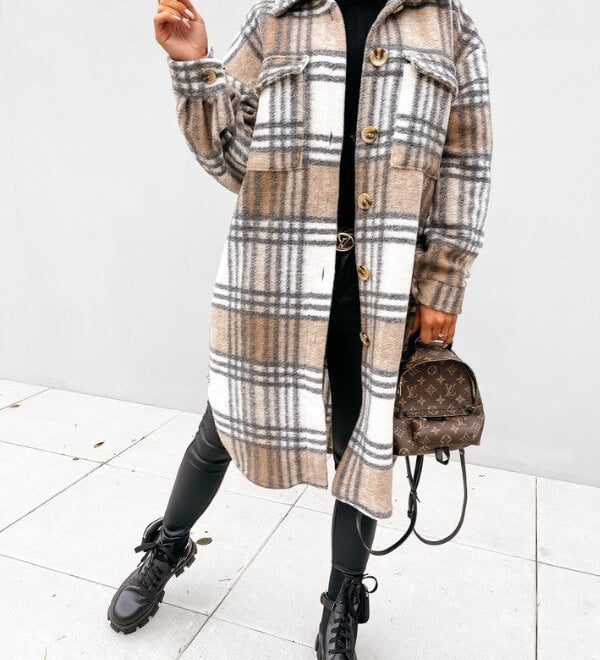 Kaitlyn™ - Karierter Longline-Jacke