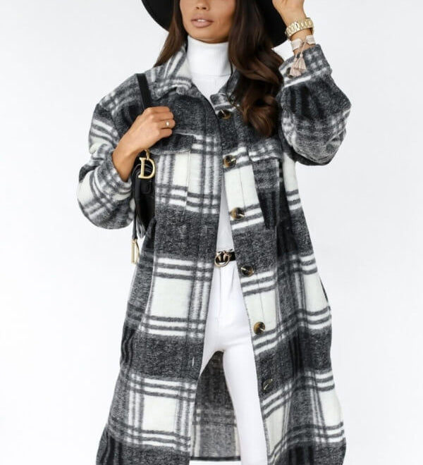 Kaitlyn™ - Karierter Longline-Jacke
