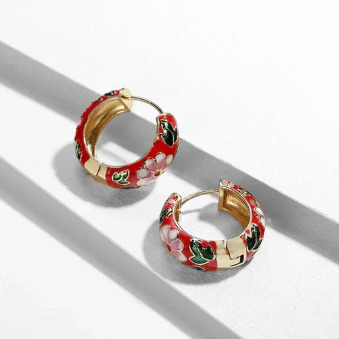 Luxury Black Floral Earring