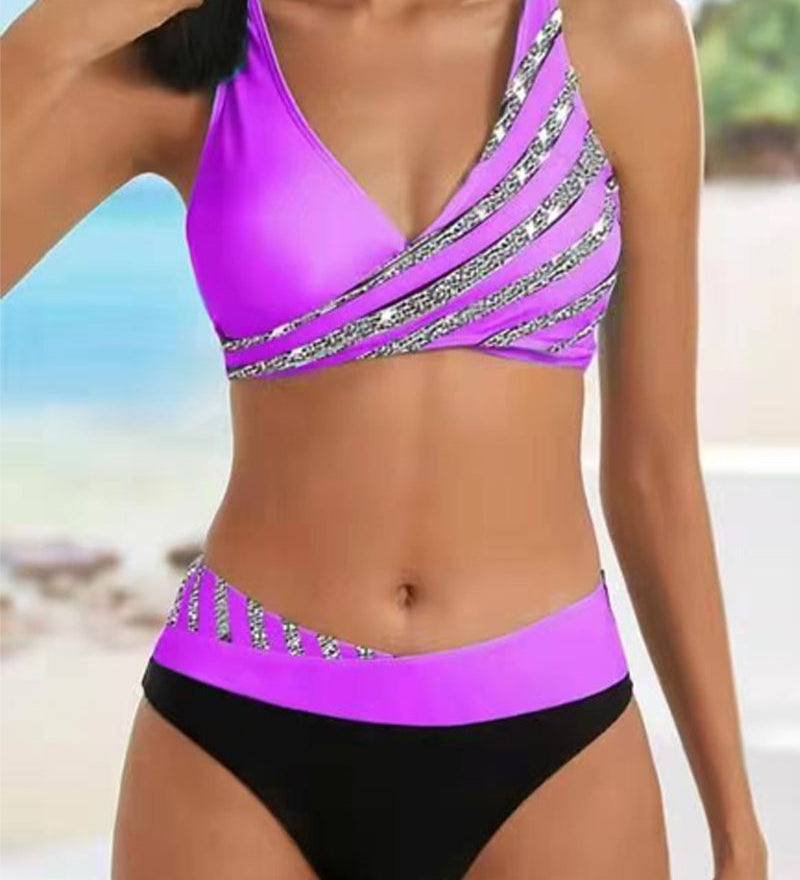 Monika - Bikini z nadrukiem w ciepłych odcieniach