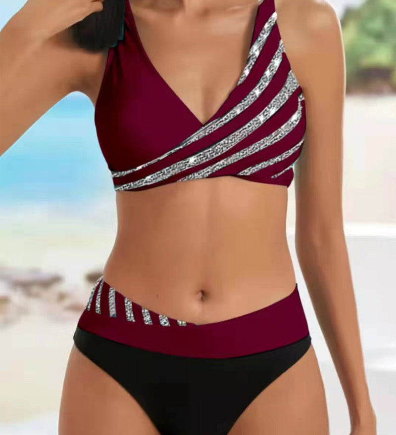 Monika - Bikini z nadrukiem w ciepłych odcieniach