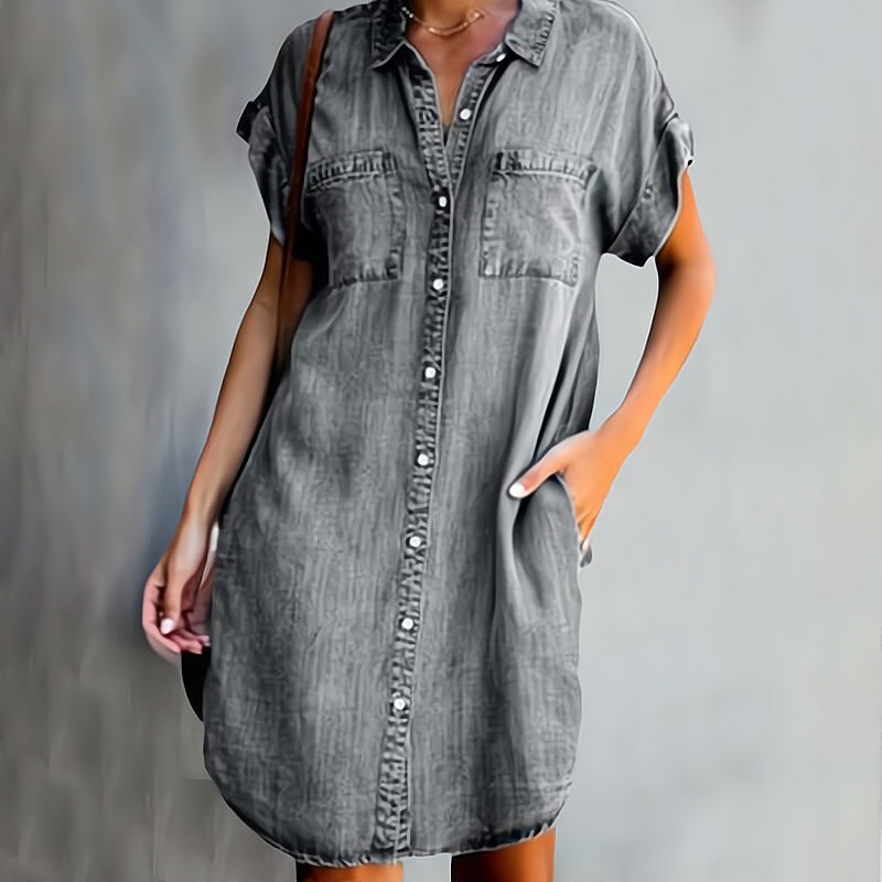 Kornelia - Sukienka Chemise z Guzikami