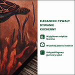 Elegancki i trwały dywanik kuchenny z antypoślizgowym gumowym spodem.