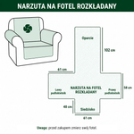 Wymiary narzuty na fotel rozkładany.
