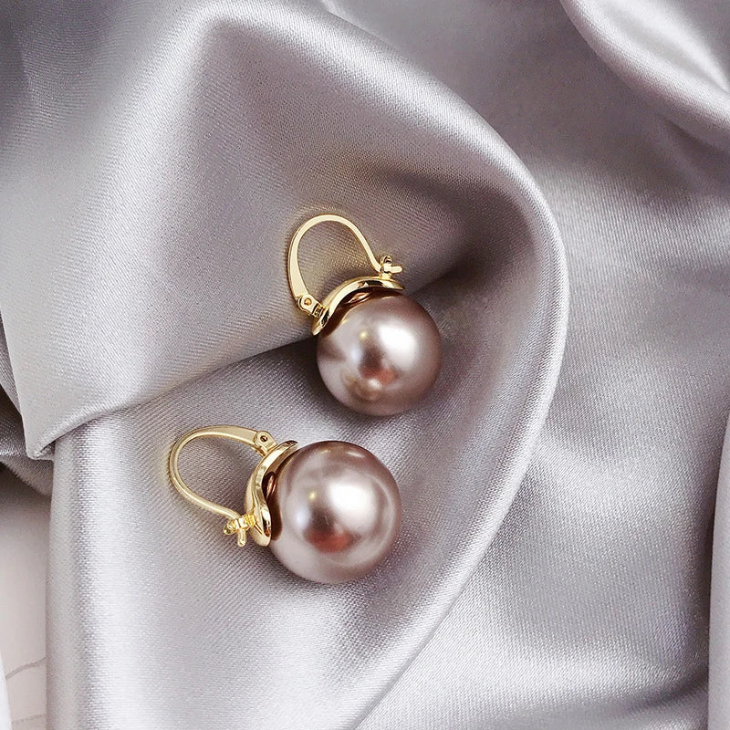 Chunky Pearl Earrings in Gold