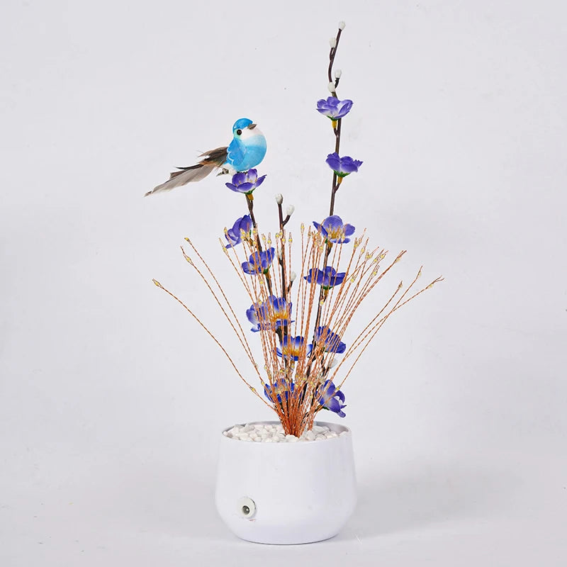 LED Bird and Flower Tree Table Lamp, Lily Color Bird Potted Tree Lights, for Holiday Valentine'S Mother Day Gifts Home Decor