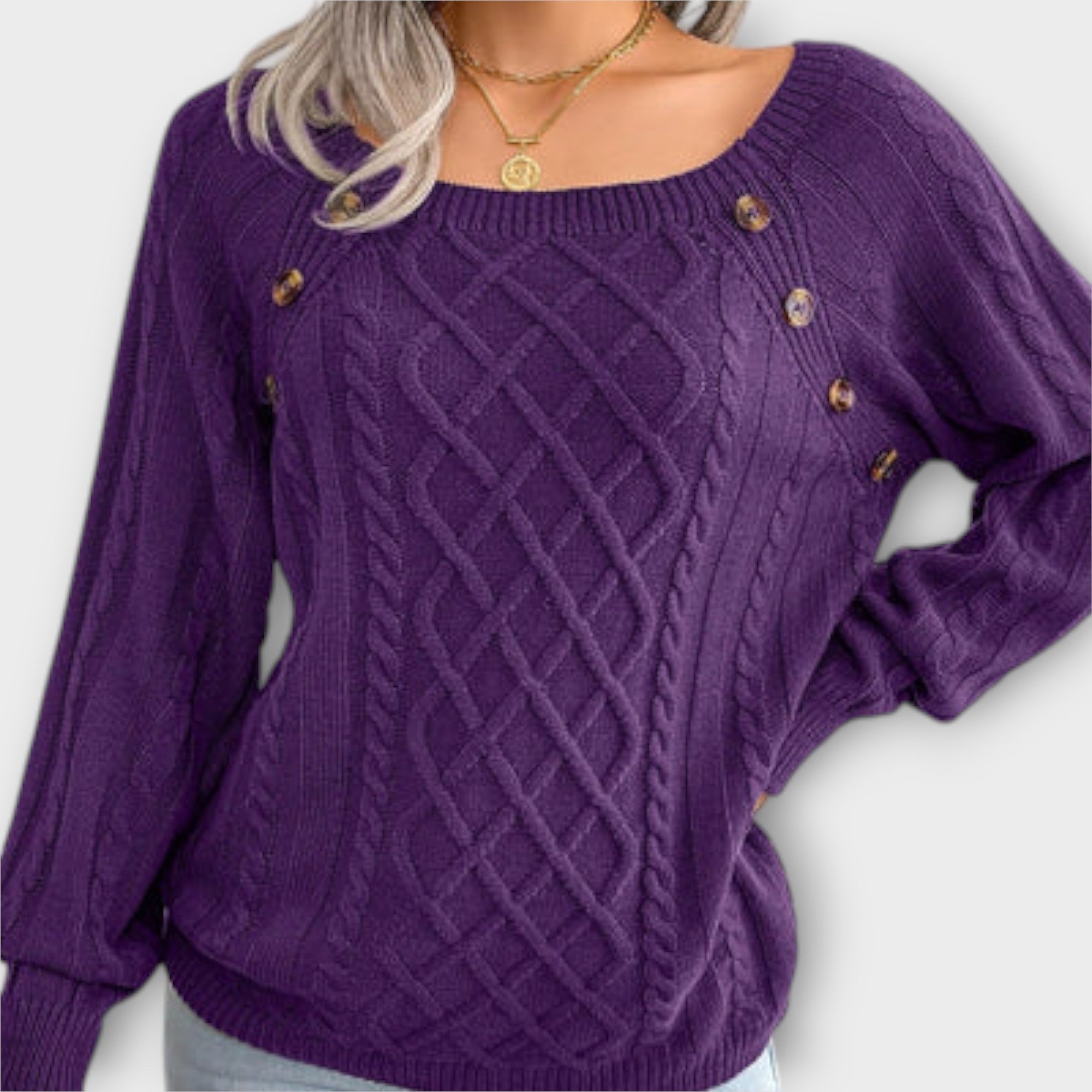 Malia – Sweter damski z guziczkami