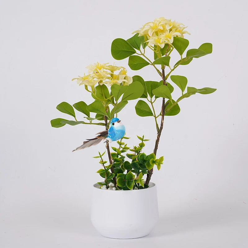 LED Bird and Flower Tree Table Lamp, Lily Color Bird Potted Tree Lights, for Holiday Valentine'S Mother Day Gifts Home Decor