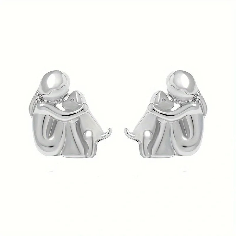 Hug Earrings in Two Tones, Silver and Gold