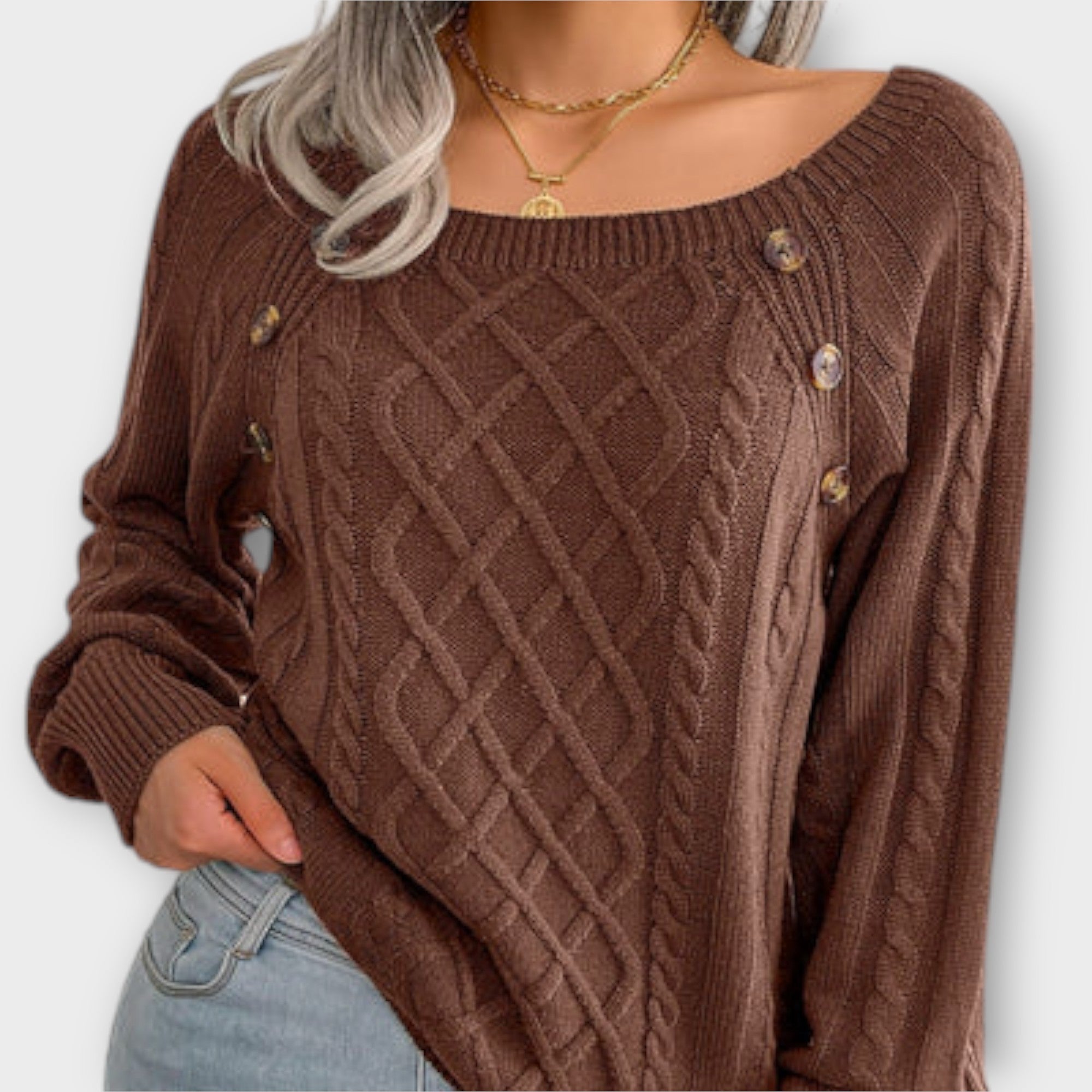 Malia – Sweter damski z guziczkami