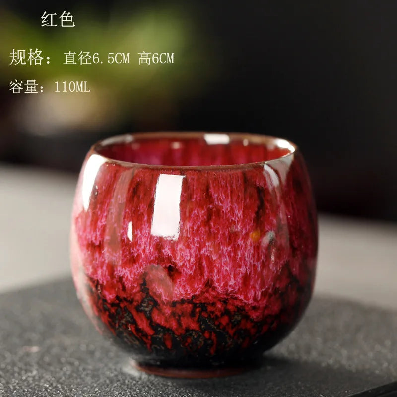 Kiln Change China Ceramic Cup, Porcelain Kung Fu Tea Cups, Pottery Drinkware, Tableware Coffee Mug, Wine Mugs, 1Pc