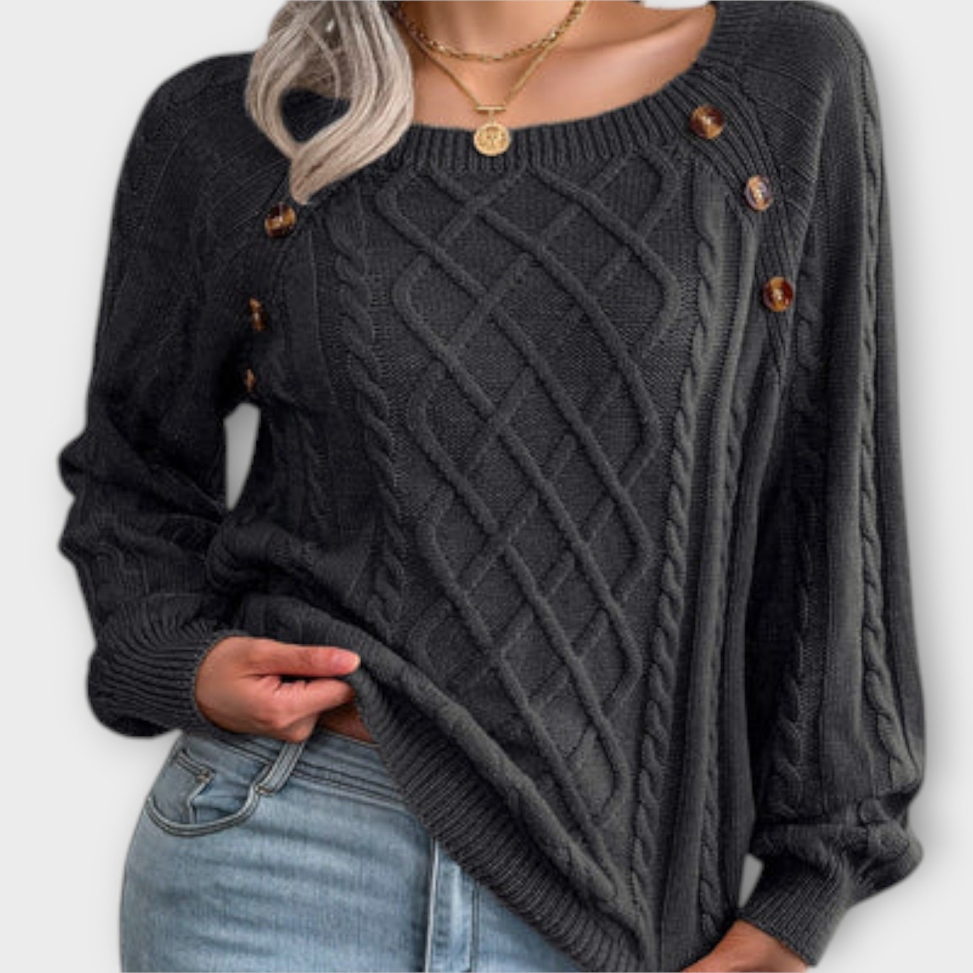 Malia – Sweter damski z guziczkami