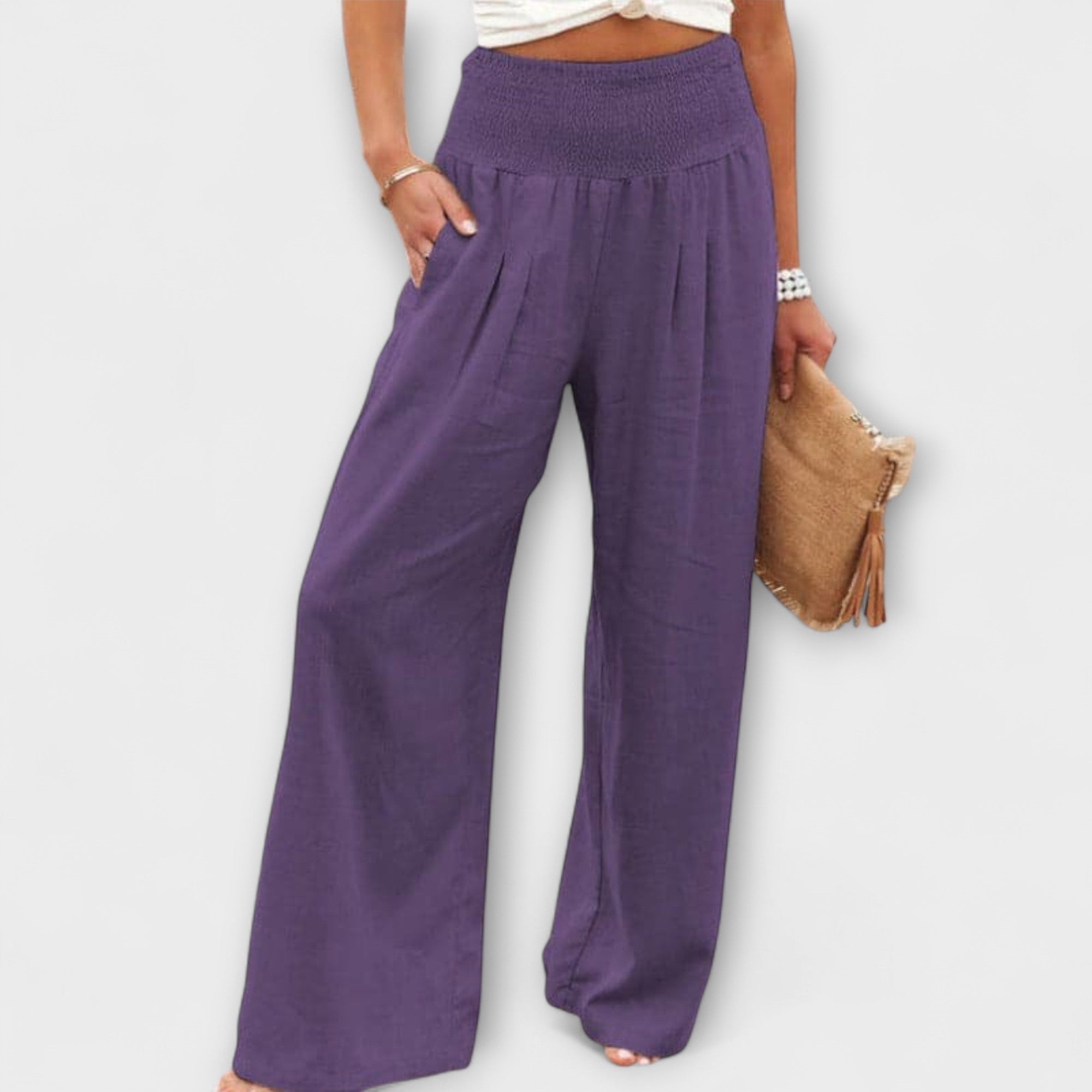 Freida - Lässige weite Leinenhose