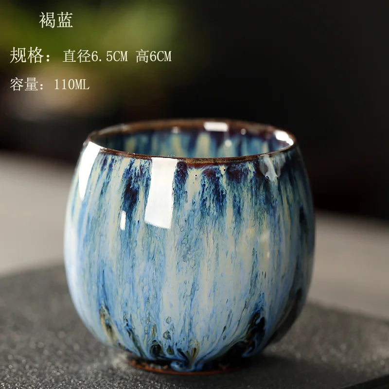 Kiln Change China Ceramic Cup, Porcelain Kung Fu Tea Cups, Pottery Drinkware, Tableware Coffee Mug, Wine Mugs, 1Pc