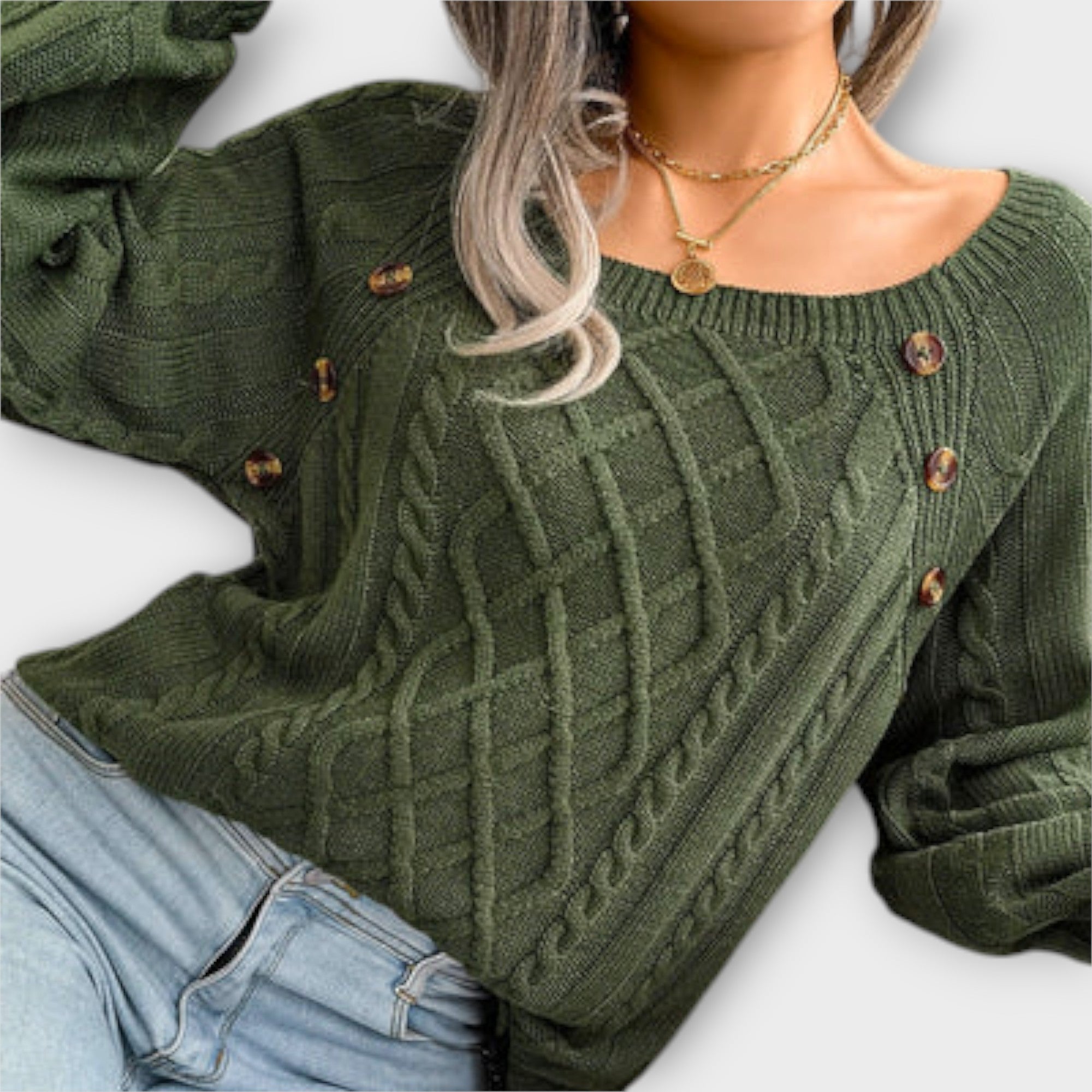 Malia – Sweter damski z guziczkami