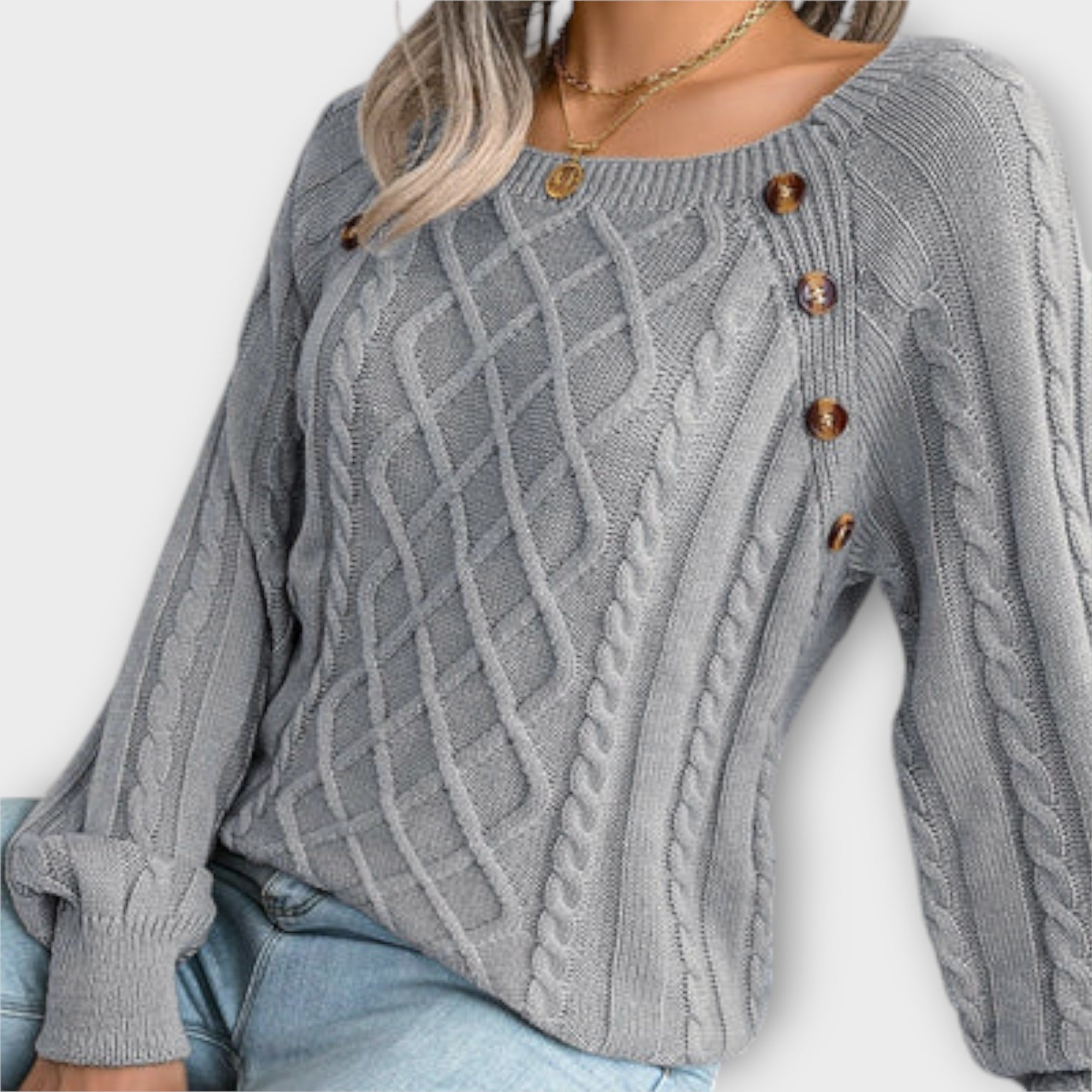 Malia – Sweter damski z guziczkami