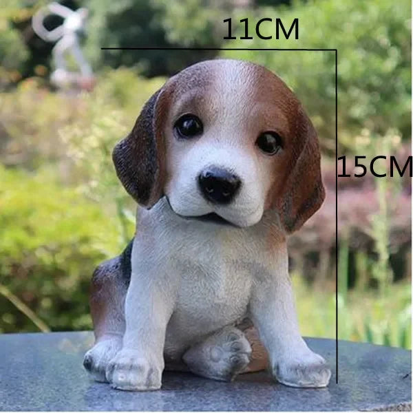 Cute Bichon Frise Simulation Sculpture Decoration Puppy Pet Model Home Room Decoration Resin Crafts Bedroom Entrance Decoration