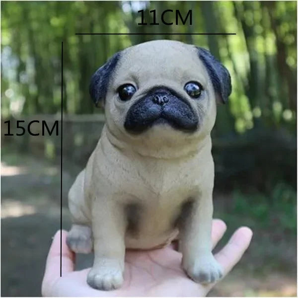 Cute Bichon Frise Simulation Sculpture Decoration Puppy Pet Model Home Room Decoration Resin Crafts Bedroom Entrance Decoration