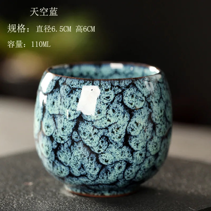 Kiln Change China Ceramic Cup, Porcelain Kung Fu Tea Cups, Pottery Drinkware, Tableware Coffee Mug, Wine Mugs, 1Pc