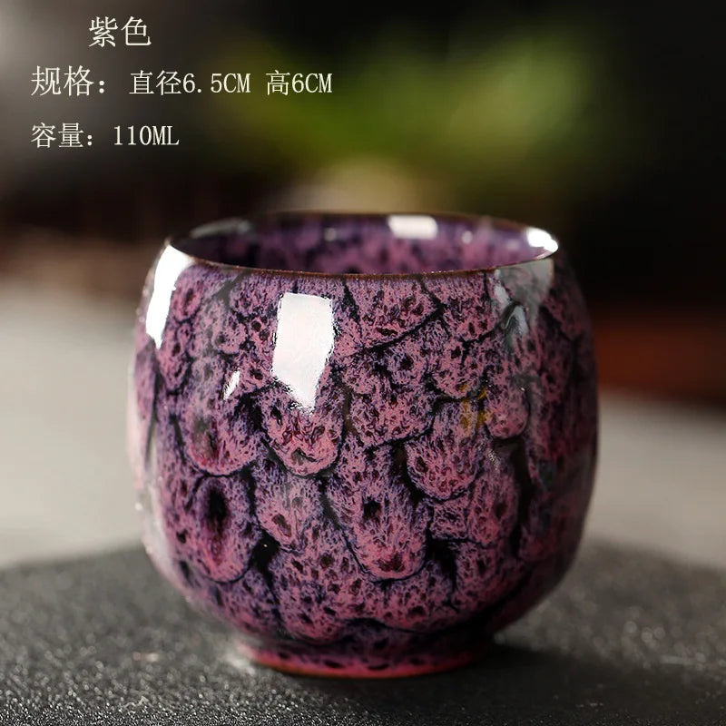 Kiln Change China Ceramic Cup, Porcelain Kung Fu Tea Cups, Pottery Drinkware, Tableware Coffee Mug, Wine Mugs, 1Pc