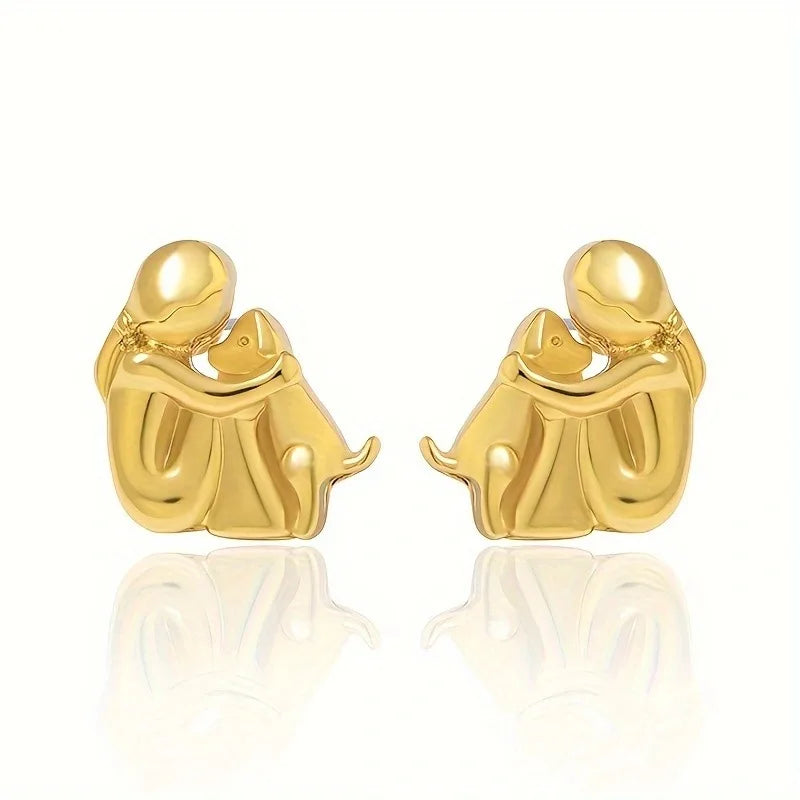 Hug Earrings in Two Tones, Silver and Gold
