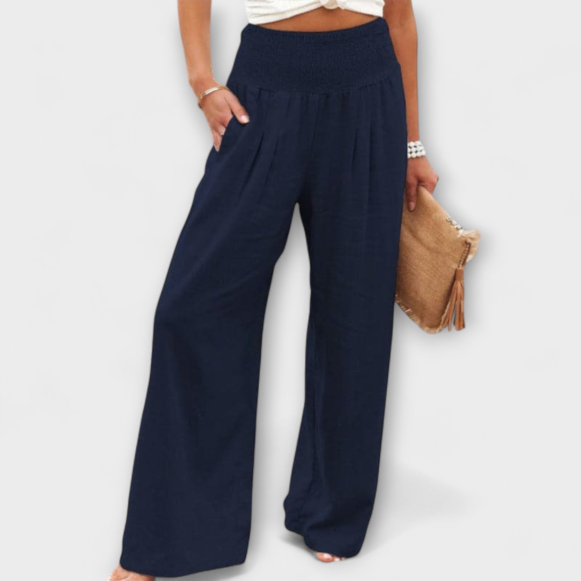 Freida - Lässige weite Leinenhose
