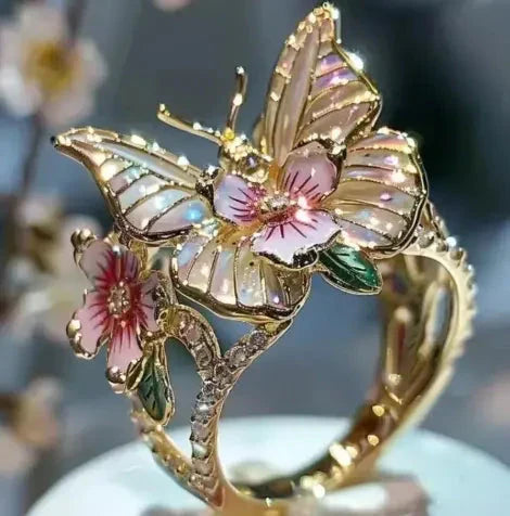 Brilliant Nature Butterfly Ring with Zirconia