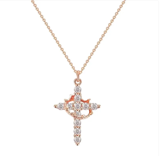 Rotating Necklace with Cross