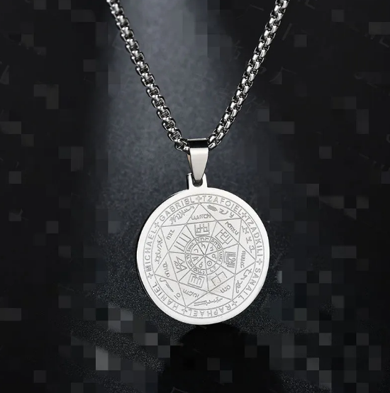 Necklace with Tritone Angel Pendant Six Stars