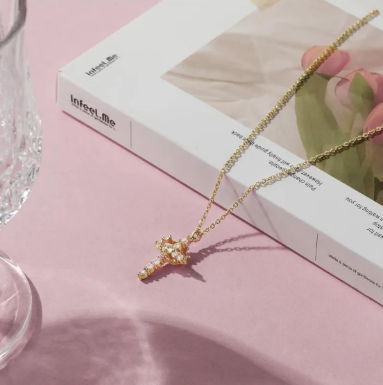 Rotating Necklace with Cross