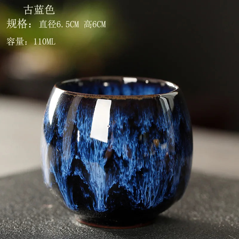Kiln Change China Ceramic Cup, Porcelain Kung Fu Tea Cups, Pottery Drinkware, Tableware Coffee Mug, Wine Mugs, 1Pc