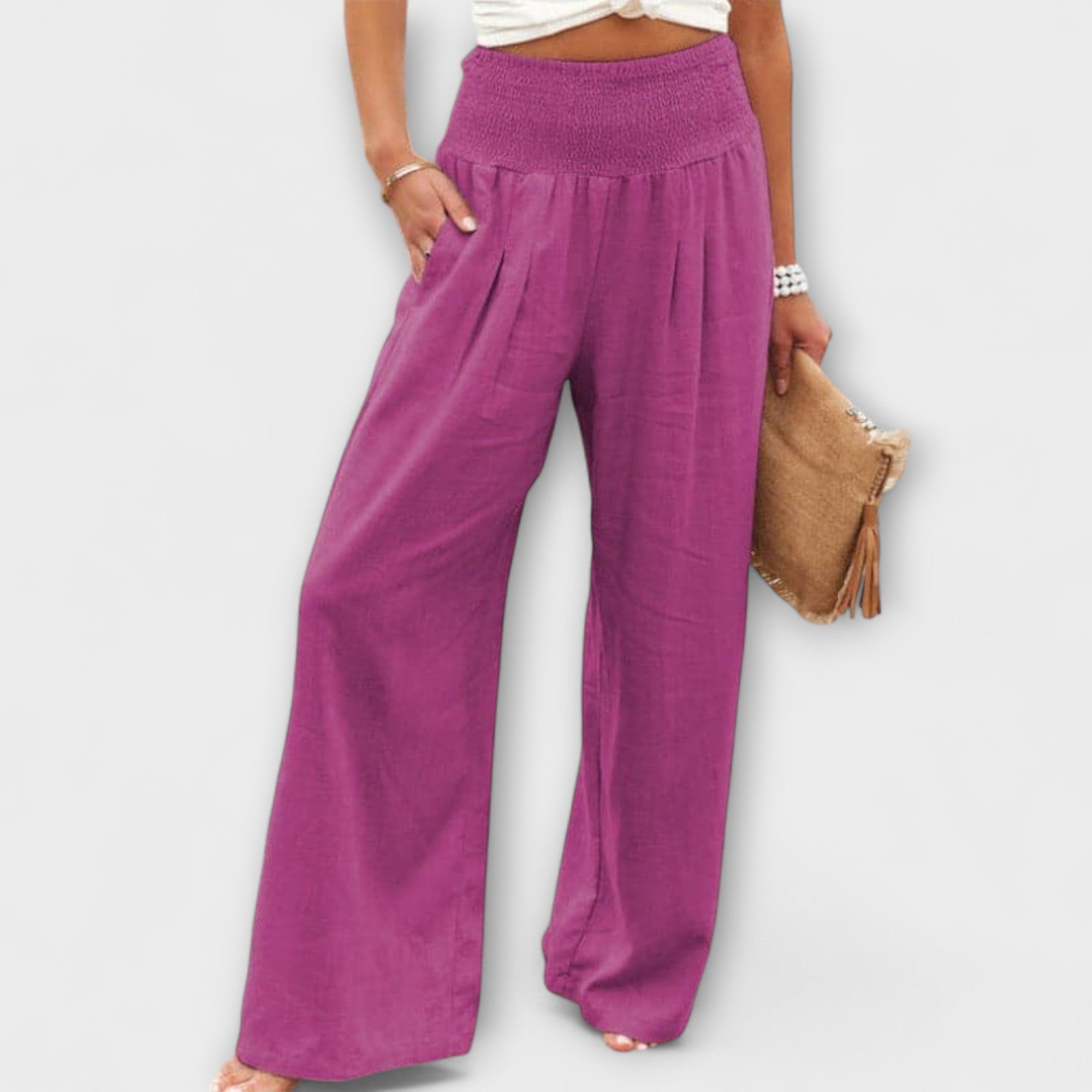 Freida - Lässige weite Leinenhose