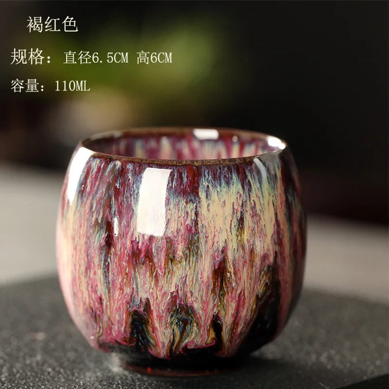 Kiln Change China Ceramic Cup, Porcelain Kung Fu Tea Cups, Pottery Drinkware, Tableware Coffee Mug, Wine Mugs, 1Pc