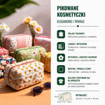 Pikowane kosmetyczki w kwiatowe wzory – eleganckie i trwałe.