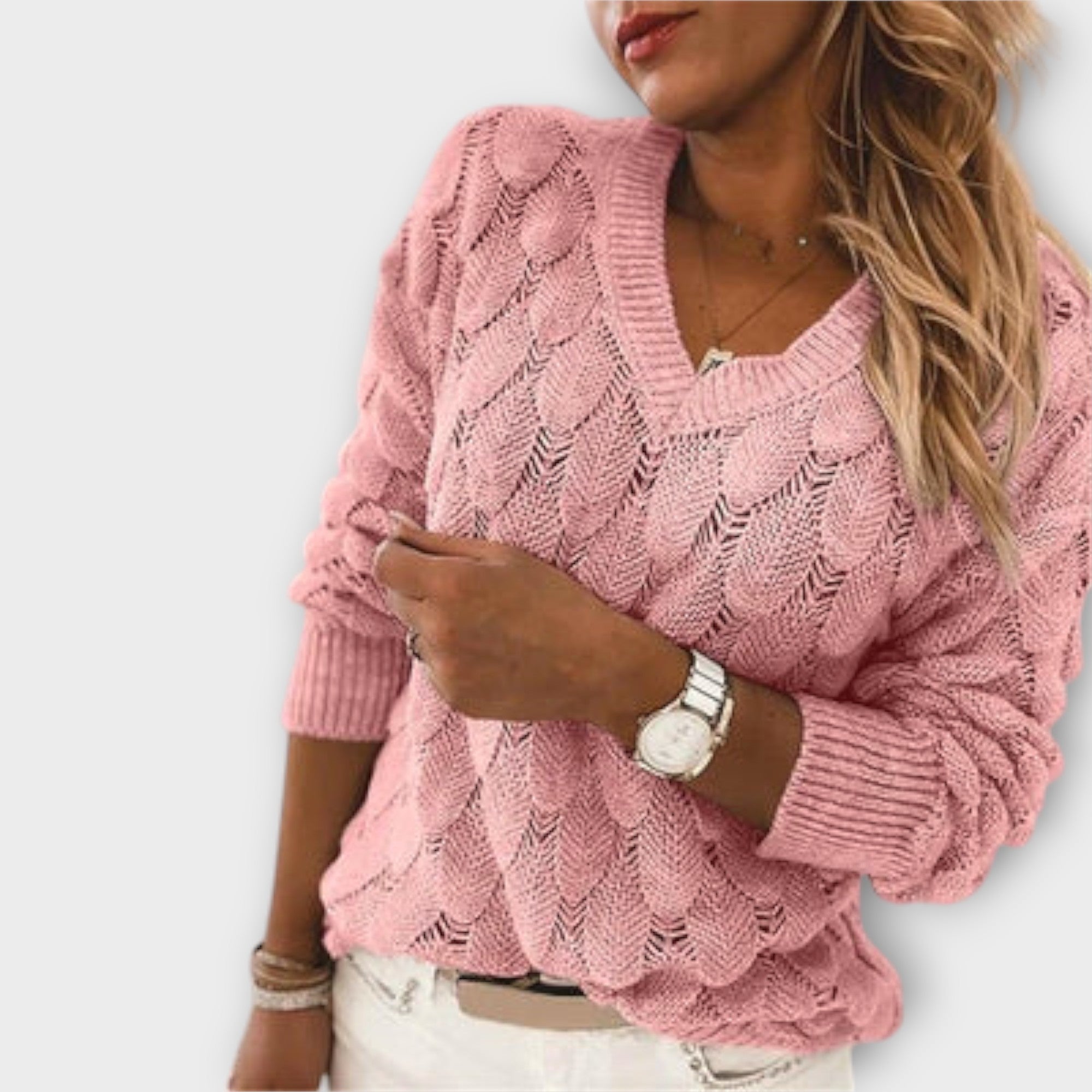 Noemier – Sweter damski z dekoltem w serek