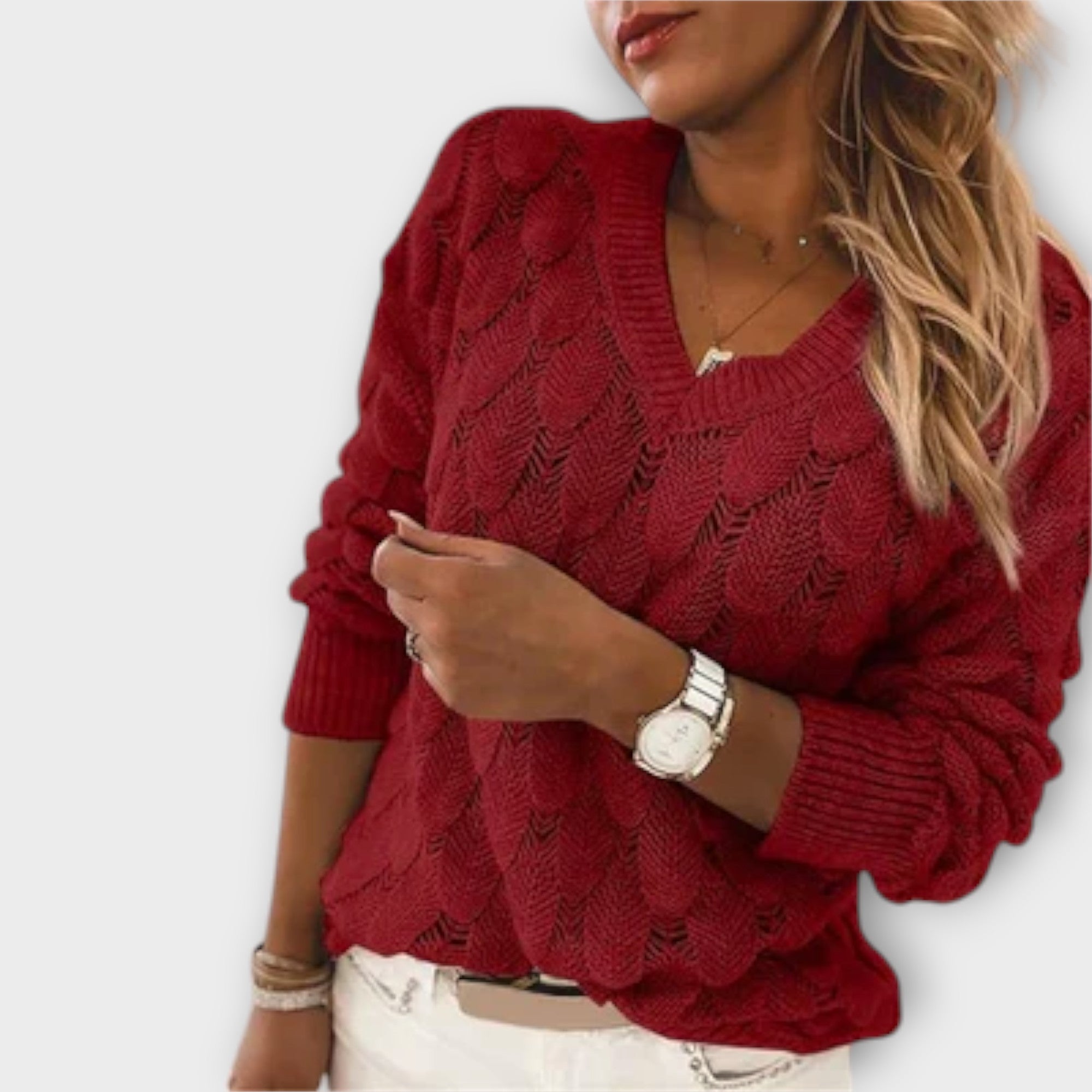 Noemier – Sweter damski z dekoltem w serek